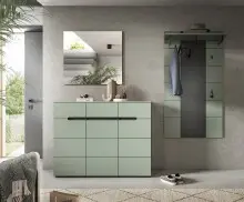 Garderoben-Set >Canu< in Basalt Grau / Smoke Green...