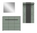 Garderoben-Set >Canu< in Basalt Grau / Smoke Green - 215x190x37cm (BxHxT)