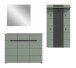 Garderoben-Set >Canu< in Basalt Grau / Smoke Green - 215x190x37cm (BxHxT)
