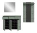 Garderoben-Set >Canu< in Basalt Grau / Smoke Green - 215x190x37cm (BxHxT)