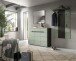 Garderoben-Set >Canu< in Basalt Grau / Smoke Green - 215x190x37cm (BxHxT)