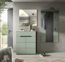Garderoben-Set >Canu< in Basalt Grau / Smoke Green...