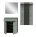 Garderoben-Set >Canu< in Basalt Grau / Smoke Green - 175x190x37cm (BxHxT)