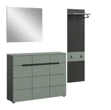 Garderoben-Set >Canu< in Basalt Grau / Smoke Green...