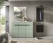 Garderoben-Set >Canu< in Basalt Grau / Smoke Green - 180x190x37cm (BxHxT)