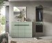 Garderoben-Set >Canu< in Basalt Grau / Smoke Green - 180x190x37cm (BxHxT)