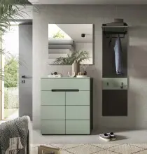 Garderoben-Set >Canu< in Basalt Grau / Smoke Green...