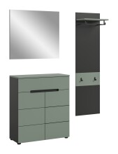 Garderoben-Set >Canu< in Basalt Grau / Smoke Green...