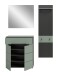 Garderoben-Set >Canu< in Basalt Grau / Smoke Green - 140x190x37cm (BxHxT)