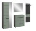 Garderoben-Set >Canu< in Basalt Grau / Smoke Green - 220x190x37cm (BxHxT)