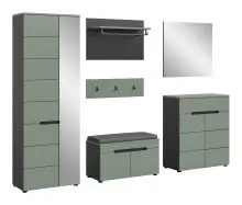 Garderoben-Set >Canu< in Basalt Grau / Smoke Green...