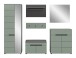 Garderoben-Set >Canu< in Basalt Grau / Smoke Green - 255x190x37cm (BxHxT)