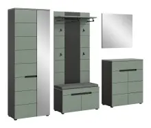 Garderoben-Set >Canu< in Basalt Grau / Smoke Green...