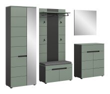 Garderoben-Set >Canu< in Basalt Grau / Smoke Green...