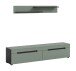 Lowboard >Canu< in Basalt Grau / Smoke Green - 170x38x33cm (BxHxT)