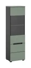 Vitrine >Canu< in Basalt Grau / Smoke Green -...