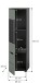 Vitrine >Canu< in Basalt Grau / Smoke Green - 36x125x33cm (BxHxT)