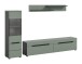 Wohnzimmer-Set >Canu< in Basalt Grau / Smoke Green - 221x141x33cm (BxHxT)