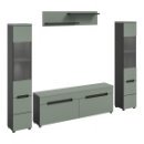 Wohnzimmer-Set >Canu< in Basalt Grau / Smoke Green...