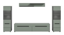 Wohnzimmer-Set >Canu< in Basalt Grau / Smoke Green - 272x141x33cm (BxHxT)