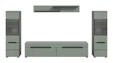 Wohnzimmer-Set >Canu< in Basalt Grau / Smoke Green...