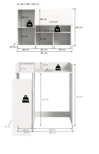 Waschmaschinenumbauschrank >Free< in Weiß - 95x195x60cm (BxHxT)