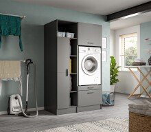 Waschmaschinenumbauschrank >Free< in Anthrazit -...
