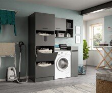 Waschmaschinenumbauschrank >Free< in Anthrazit -...