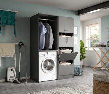 Waschmaschinenumbauschrank >Free< in Anthrazit -...