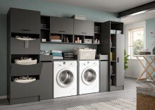 Waschmaschinenumbauschrank >Free< in Anthrazit -...