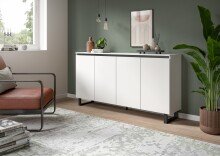 Sideboard >Tomasa< in Weiß - 160x84x36cm (BxHxT)