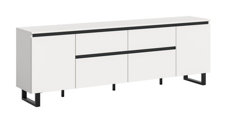 Lowboard >Tomasa< in Weiß - 188x65x36cm (BxHxT)