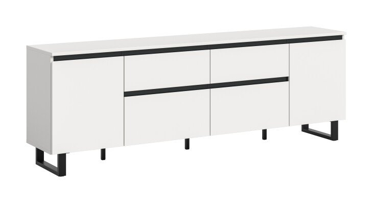 Lowboard >Tomasa< in Weiß - 188x65x36cm (BxHxT)