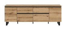 Lowboard >Tomasa< in Evoke Oak - 188x65x36cm (BxHxT)