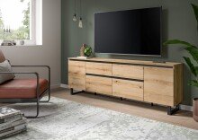 Lowboard >Tomasa< in Evoke Oak - 188x65x36cm (BxHxT)