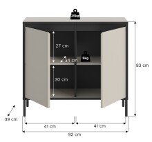 Kommode >Tron< in kaschmir - 92x83x38cm (BxHxT)