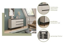 Kommode >Tron< in kaschmir - 136x101x38cm (BxHxT)