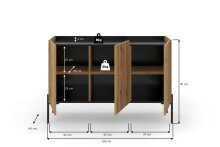 Sideboard >Neo< in Evoke Oak - 120x81x40cm (BxHxT)