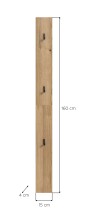 Garderobenpaneel >Naro< in Evoke Oak - 15x160x2cm (BxHxT)