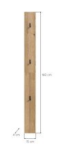 Garderobenpaneel >Naro< in Evoke Oak - 15x160x2cm (BxHxT)