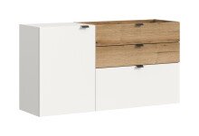 Kommode >Naro< in Weiß - 120x64x37cm (BxHxT)