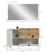 Garderoben-Set >Naro< in Weiß - 120x194x37cm (BxHxT)