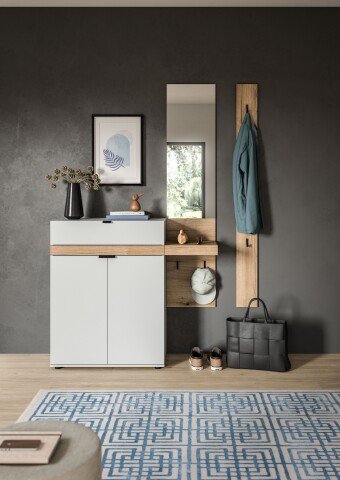 Garderoben-Set >Naro< in Grau - 148x194x37cm (BxHxT)