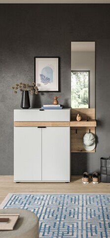 Garderoben-Set >Naro< in Grau - 110x194x37cm (BxHxT)