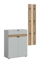 Garderoben-Set >Naro< in Grau - 150x194x37cm (BxHxT)