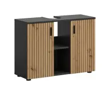 Waschbeckenunterschrank >Mone< in Basalt / Artisan...