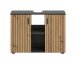 Waschbeckenunterschrank >Mone< in Basalt / Artisan Oak - 80x59x30cm (BxHxT)