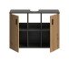 Waschbeckenunterschrank >Mone< in Basalt / Artisan Oak - 80x59x30cm (BxHxT)