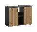 Waschbeckenunterschrank >Mone< in Basalt / Artisan Oak - 80x59x30cm (BxHxT)