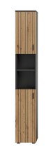 Hochschrank >Mone< in Basalt / Artisan Oak - 30x192x30cm (BxHxT)